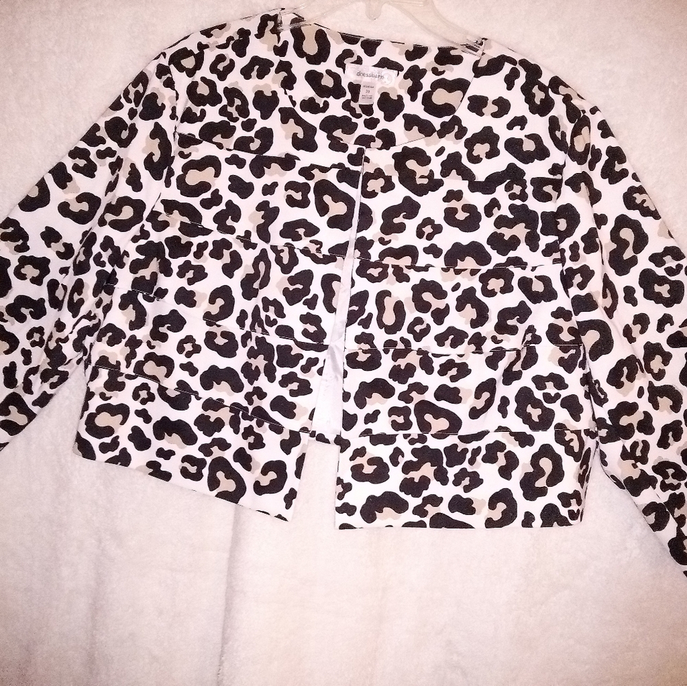 Dressbarn Black and Tan Patterned Jacket